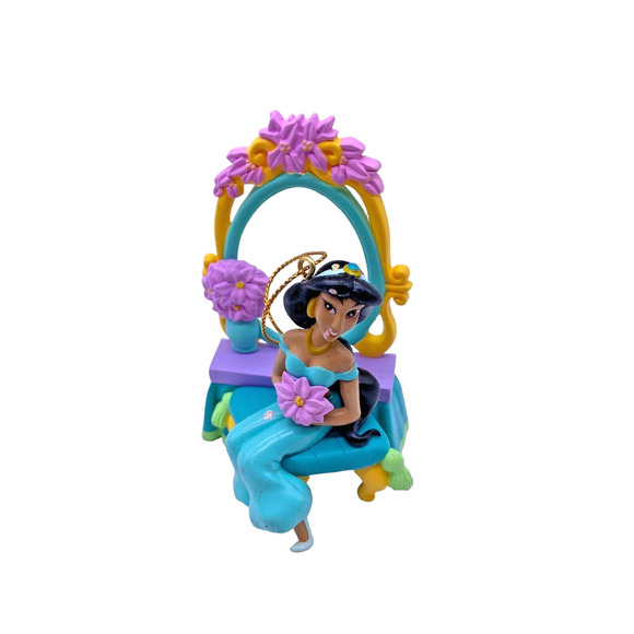 Jasmine Aladdin Christmas Ornament Disney Princess Sitting Vanity Table Vtg RARE - Picture 1 of 8